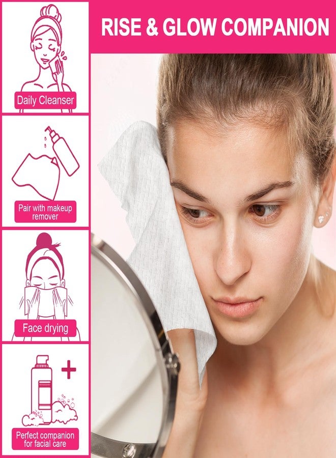 FACEMADE 60 Count Disposable Face Towels, 100% USDA Biobased Face Towelettes Disposable, Clean Facial Towels for Makeup and Clean Skin, Super Soft and Thick Dry Wipes Club - Image 5
